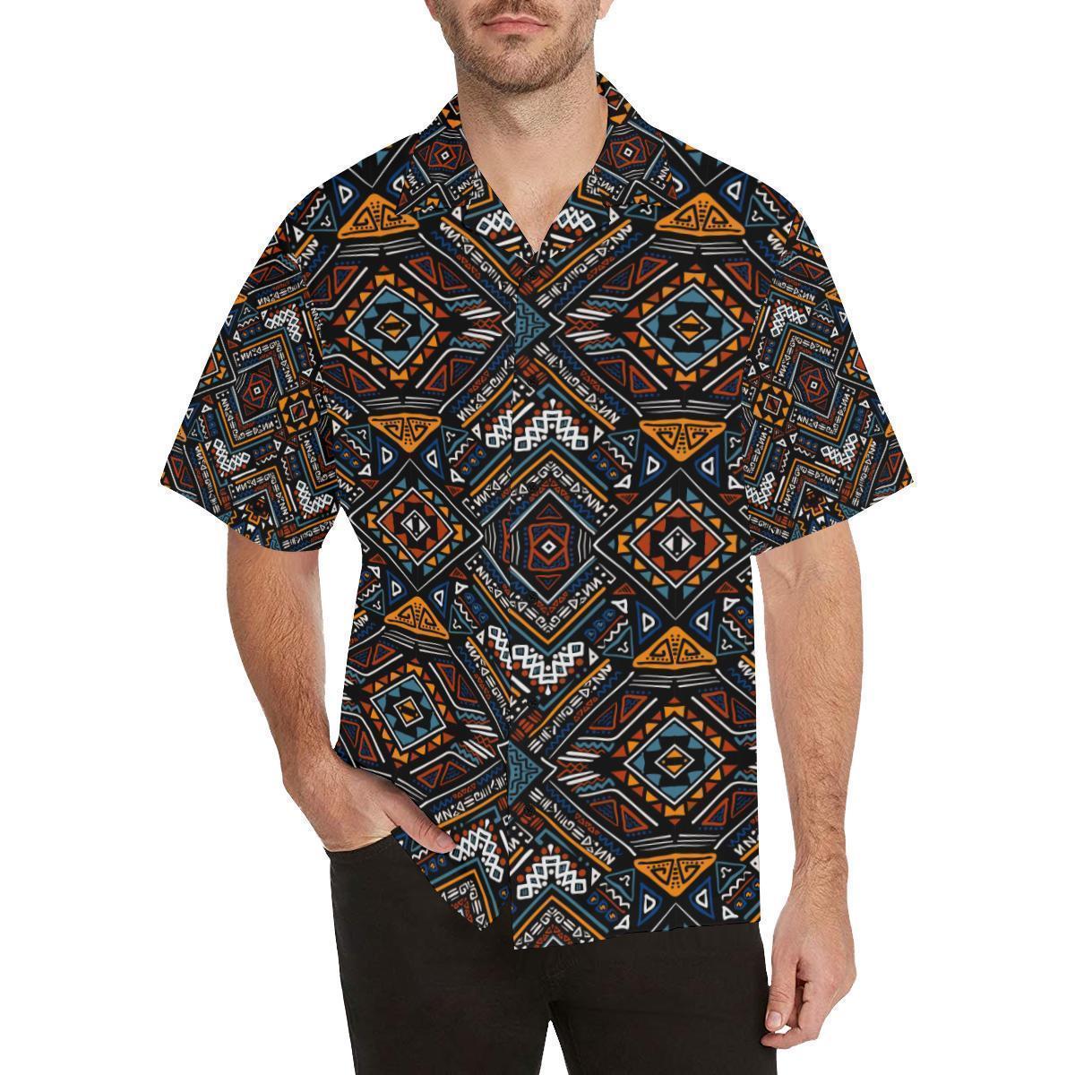 African Kente Print V Hawaiian Shirt