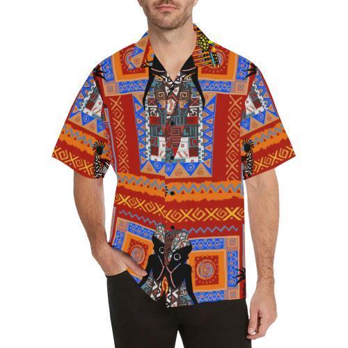 African Print Pattern Hawaiian Shirt