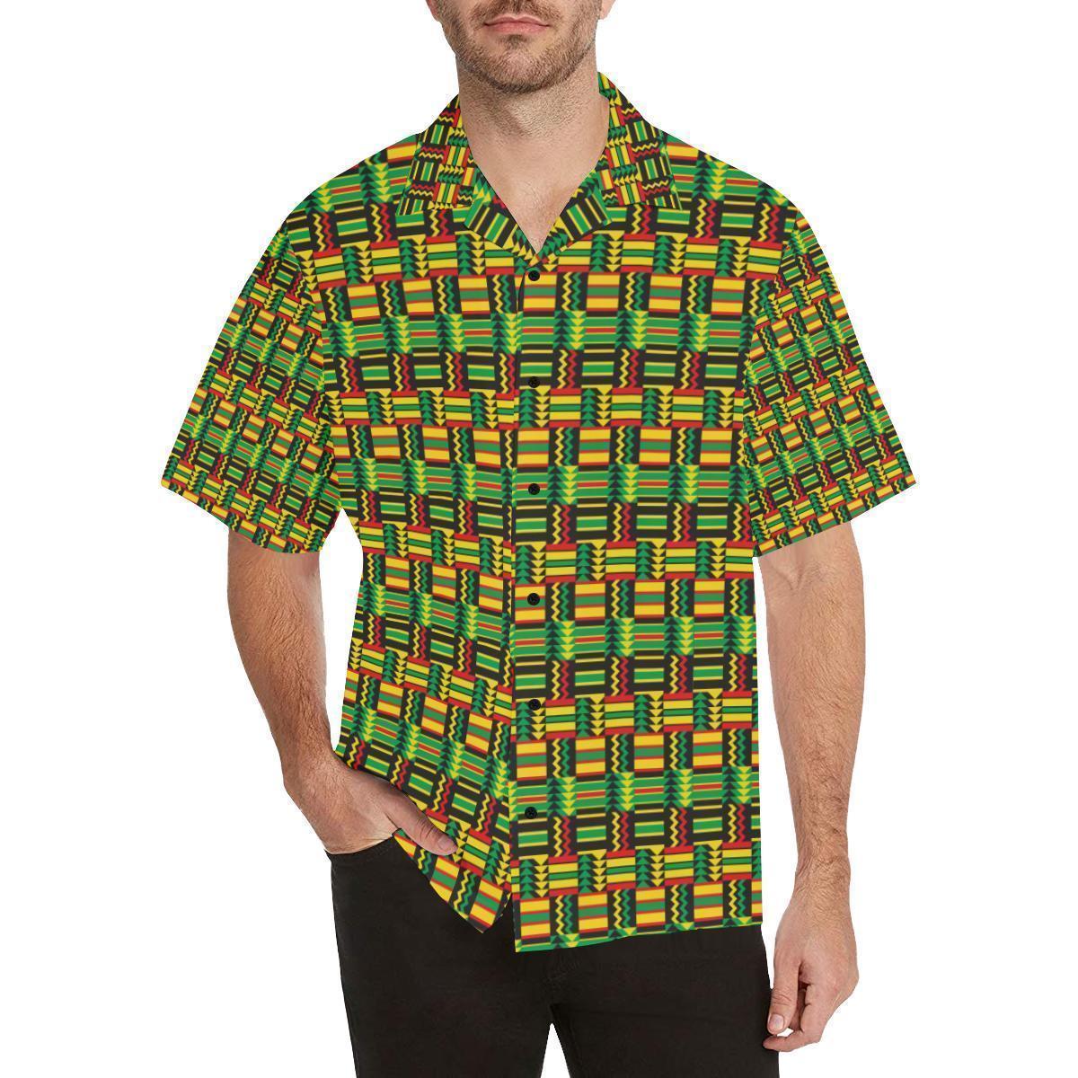 African Zip Zag Print Pattern Hawaiian Shirt