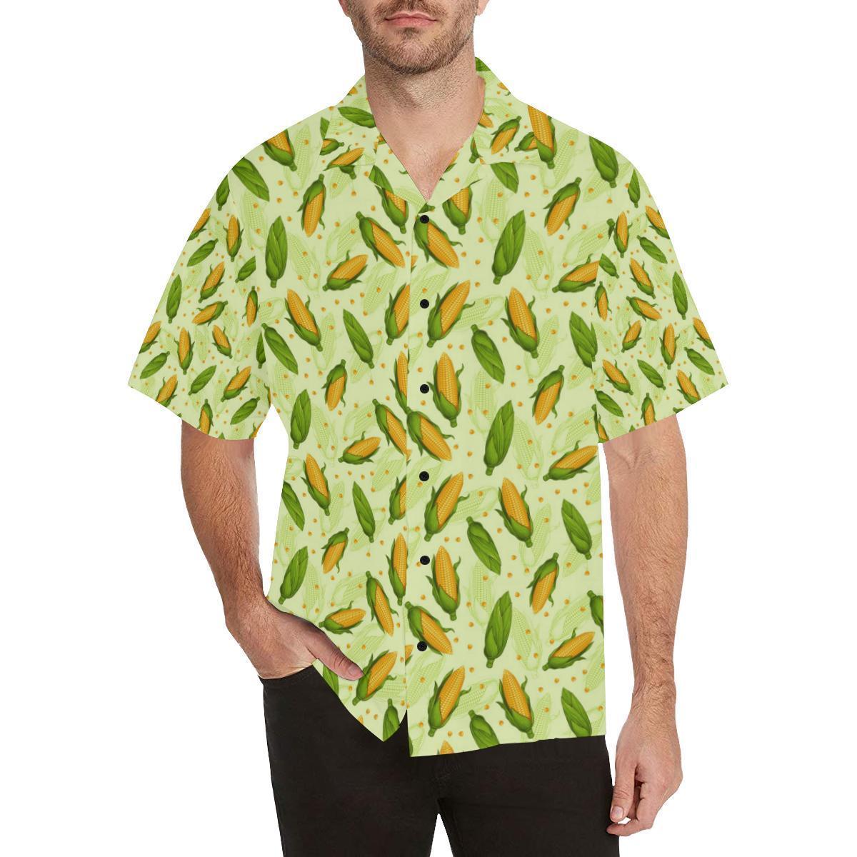 Agricultural Fresh Corn Cob Print Pattern Hawaiian Shirt