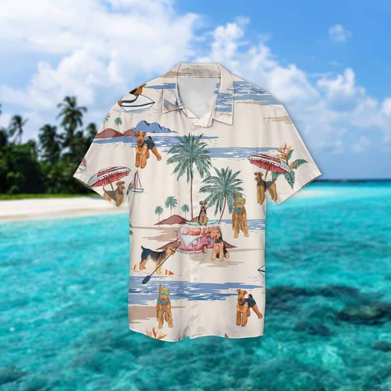 Airedale Terrier Summer Beach Hawaiian Shirt