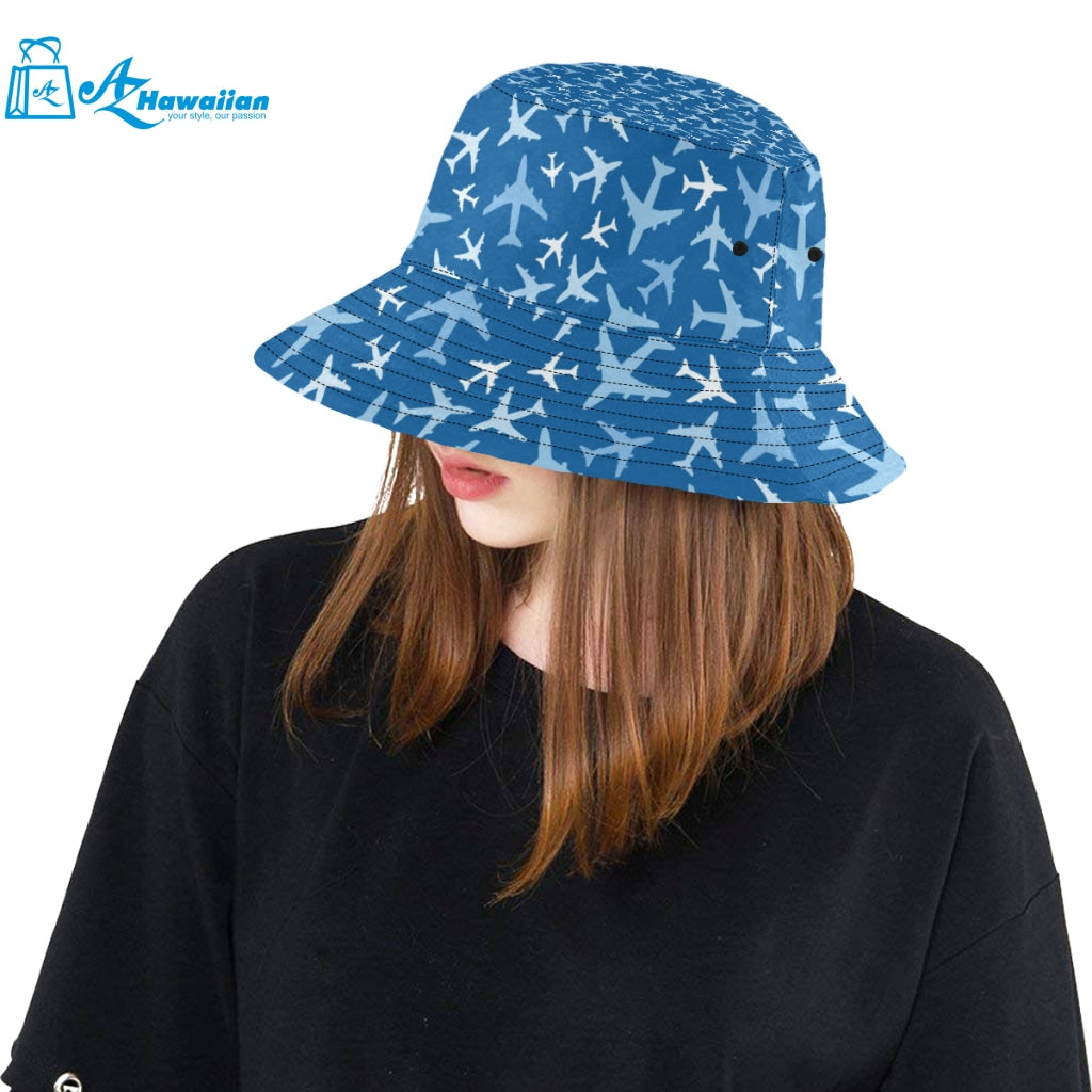 Airplane pattern in the sky Unisex Bucket Hat