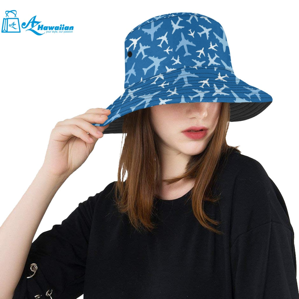 Airplane pattern in the sky Unisex Bucket Hat