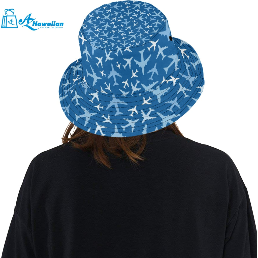 Airplane pattern in the sky Unisex Bucket Hat