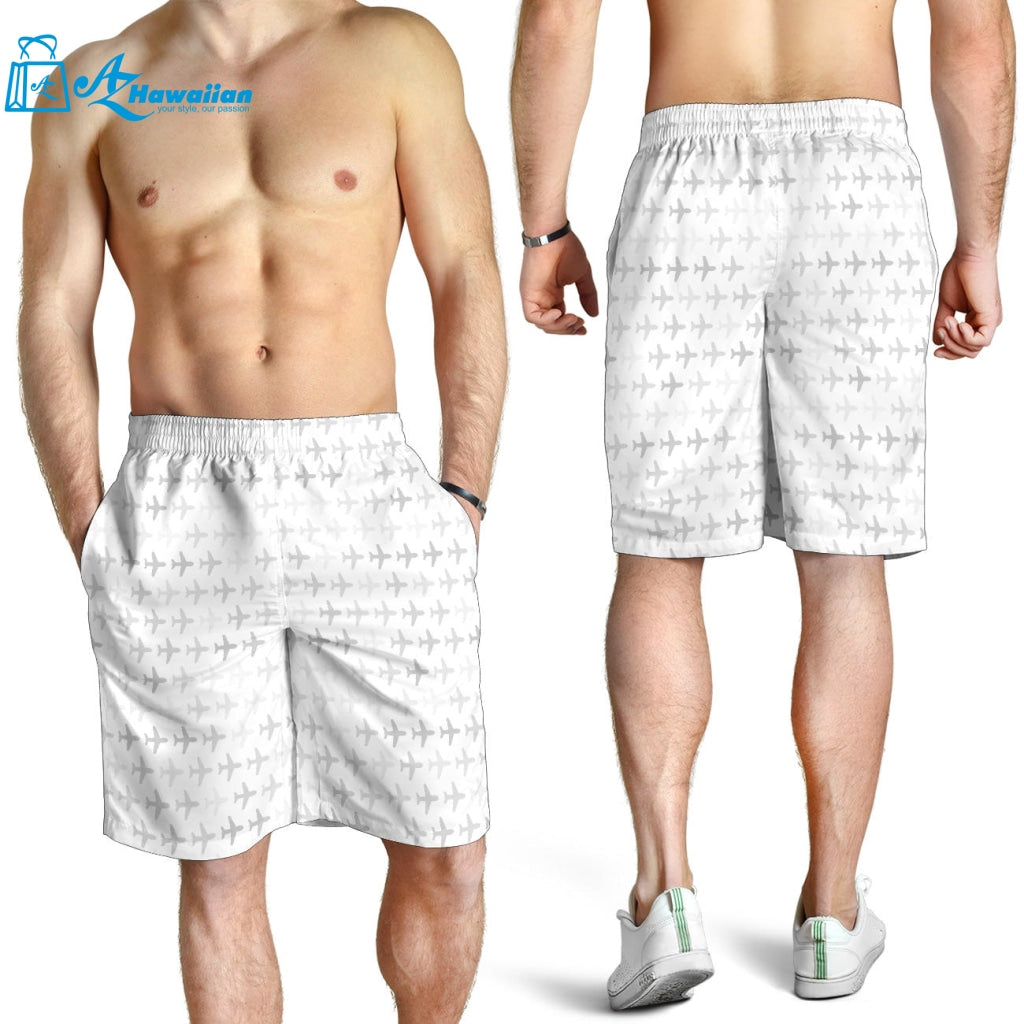 Airplane Print Pattern Men Shorts