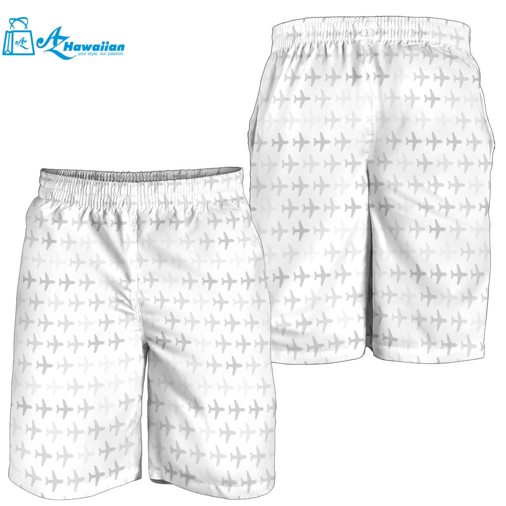 Airplane Print Pattern Men Shorts