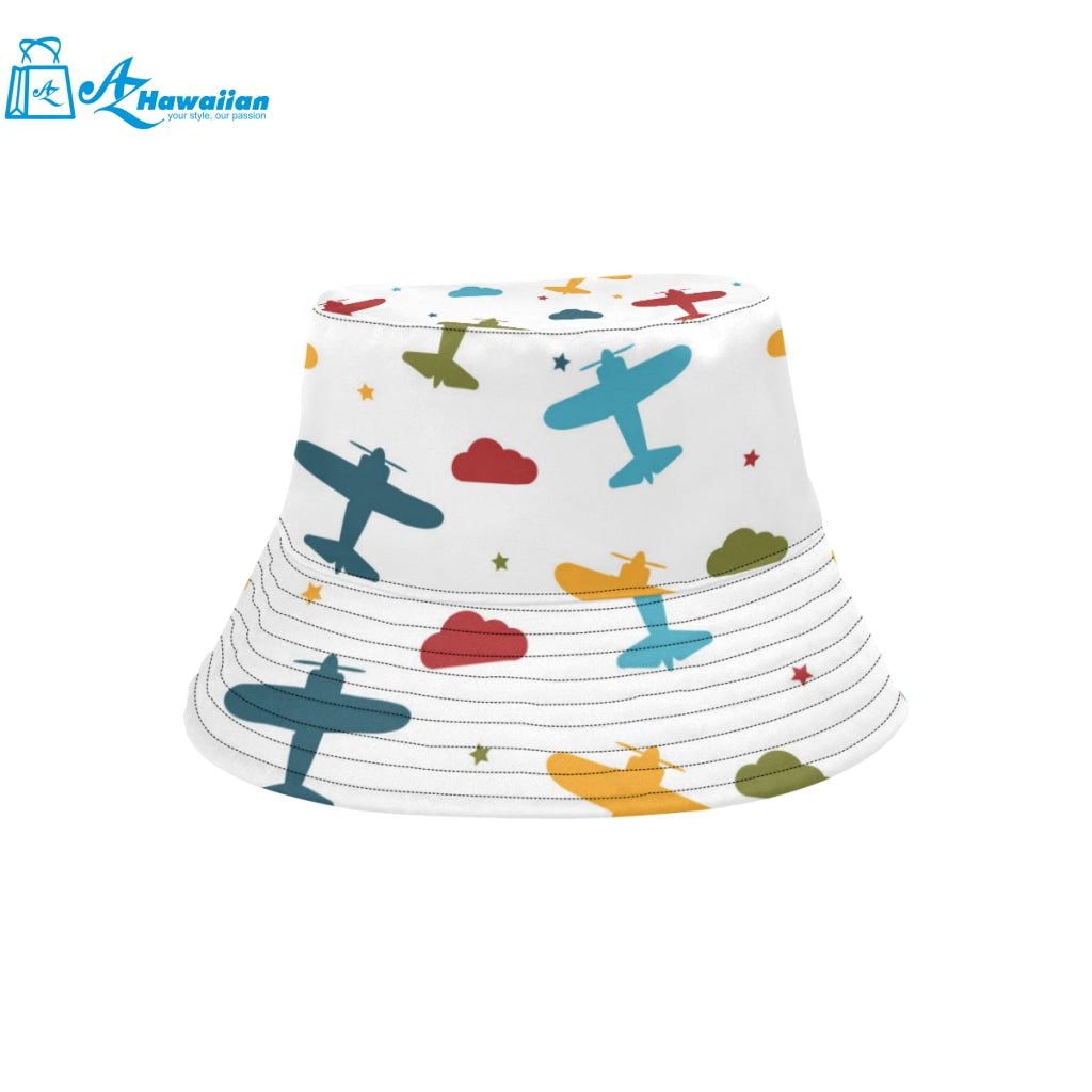 Airplane star cloud colorful Unisex Bucket Hat