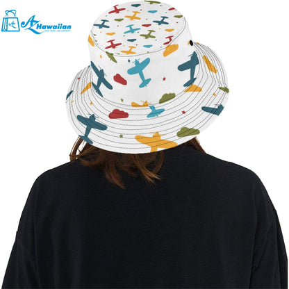 Airplane star cloud colorful Unisex Bucket Hat