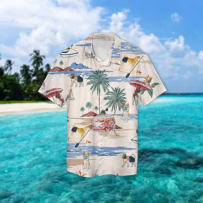 Akita Summer Beach Hawaiian Shirt