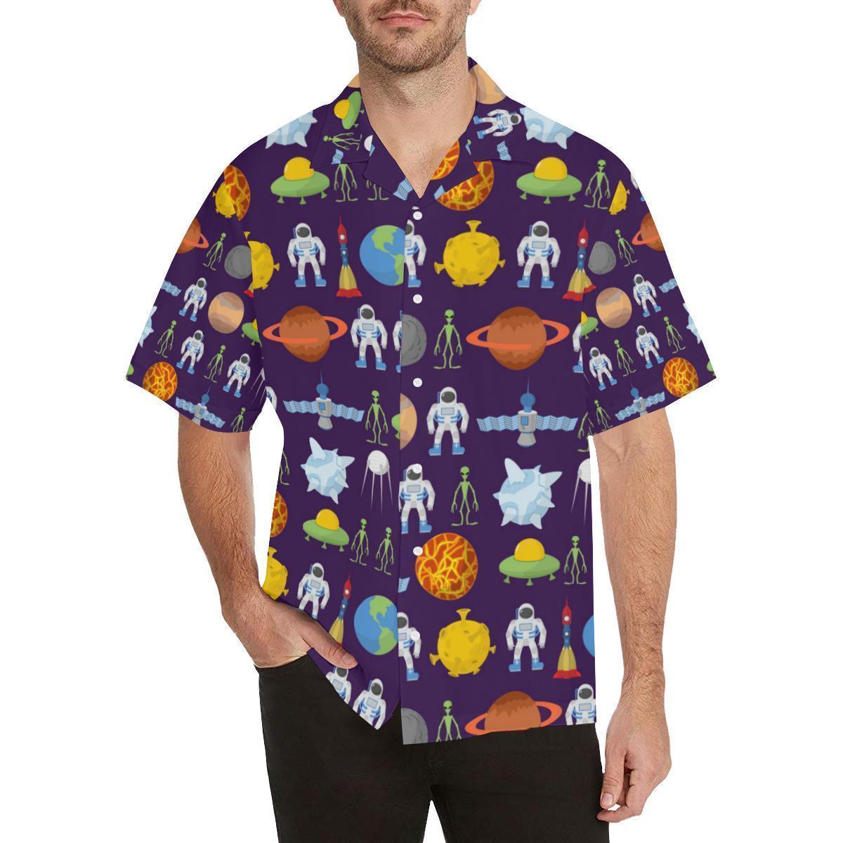 Alien Astronaut Planet Hawaiian Shirt