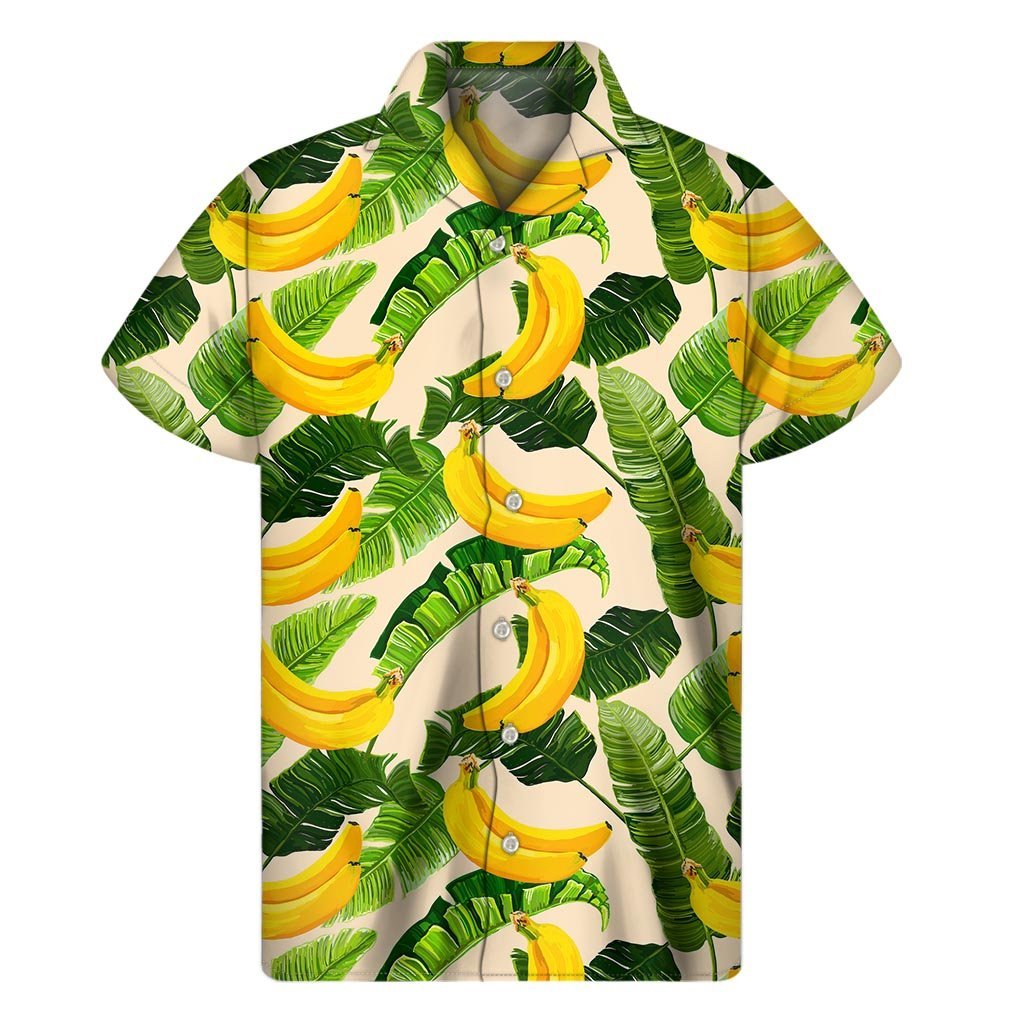 Aloha Banana Pattern Print Mens Short Sleeve Shirt Hawaiian