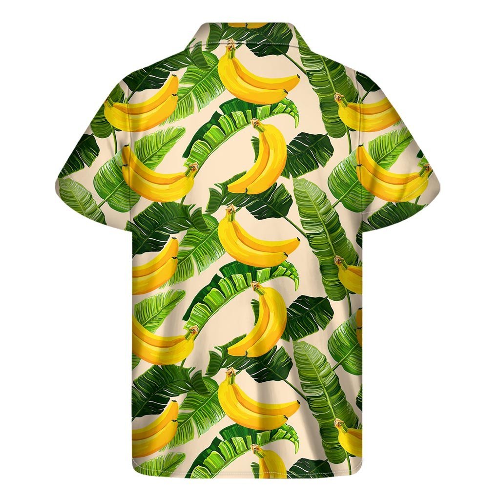 Aloha Banana Pattern Print Mens Short Sleeve Shirt Hawaiian