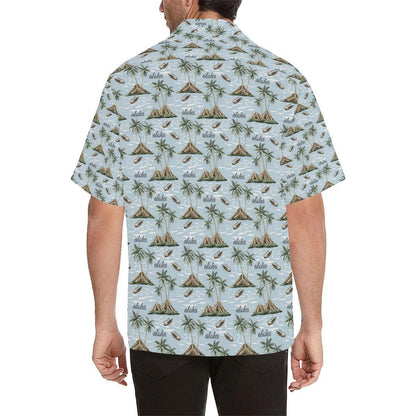 Aloha Hawaii Island Design Themed Print Hawaiian Shirt