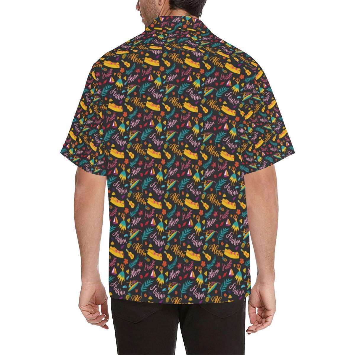 Aloha Hawaii Summer Design Themed Print Hawaiian Shirt