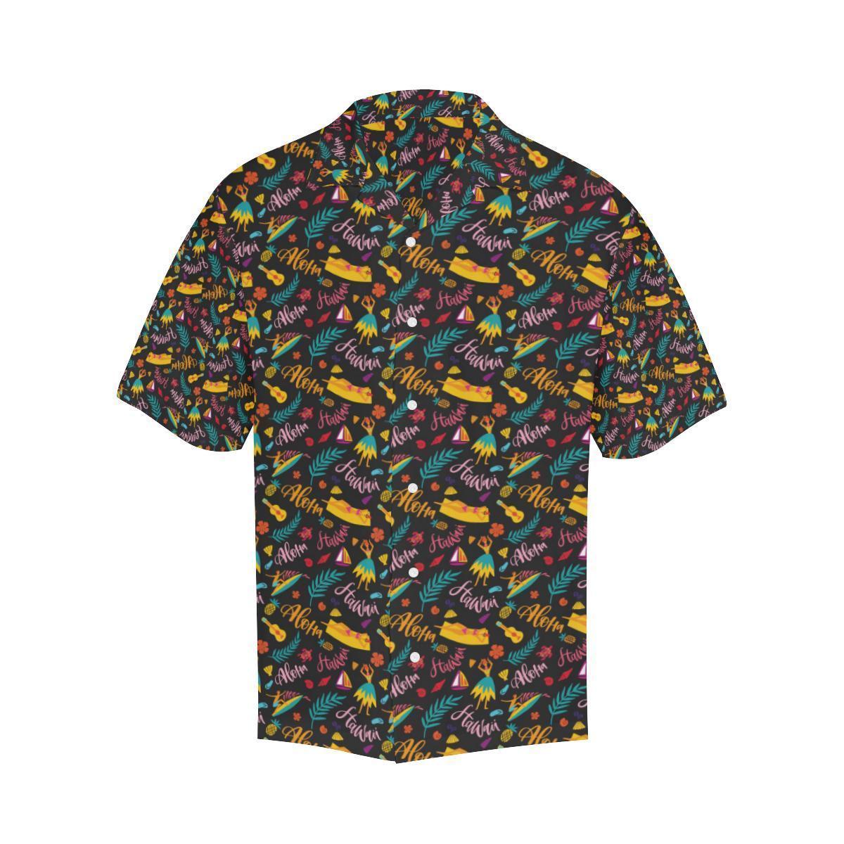 Aloha Hawaii Summer Design Themed Print Hawaiian Shirt