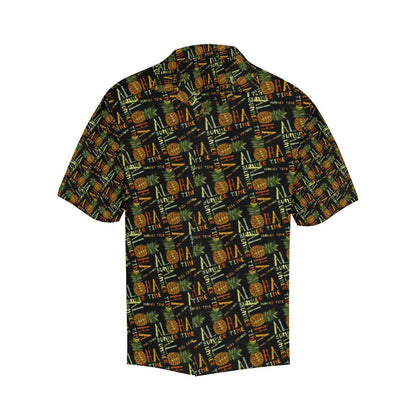 Aloha Hawaii Time Design Themed Print Hawaiian Shirt