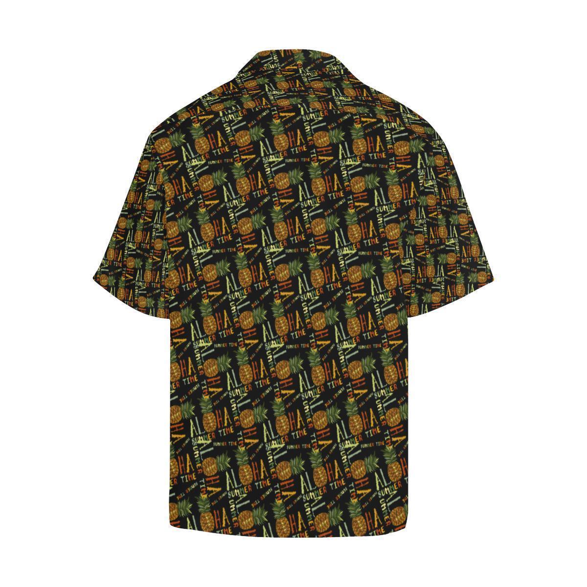 Aloha Hawaii Time Design Themed Print Hawaiian Shirt