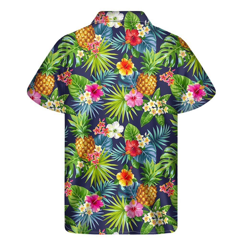 Aloha Hawaii Tropical Pattern Print Mens Short Sleeve Shirt Hawaiian