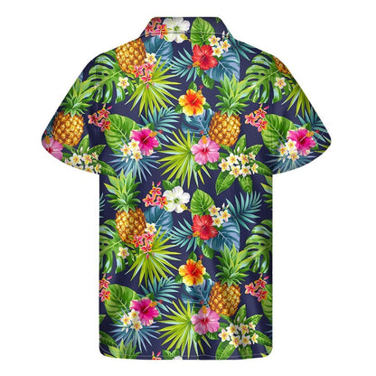 Aloha Hawaii Tropical Pattern Print Mens Short Sleeve Shirt Hawaiian