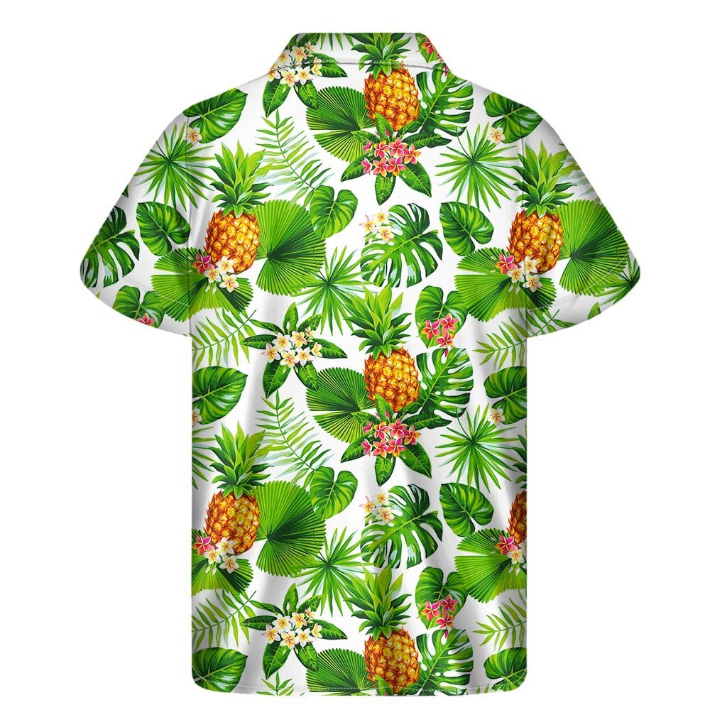 Aloha Hawaiian Pineapple Pattern Print Mens Short Sleeve Shirt