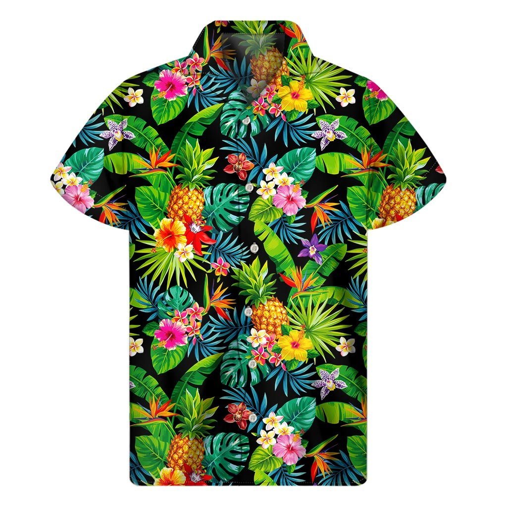 Aloha Hawaiian Tropical Pattern Print Mens Short Sleeve Shirt