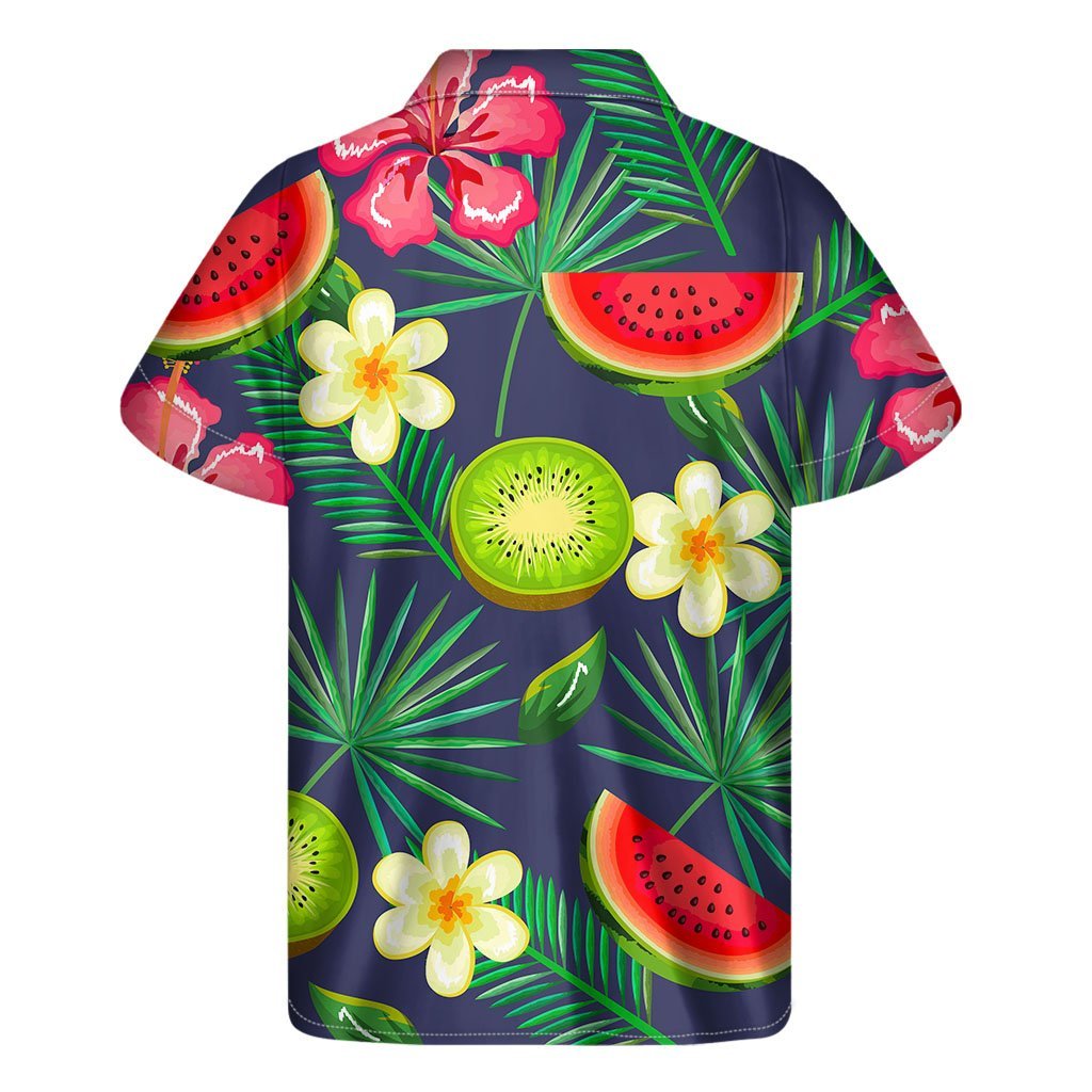 Aloha Tropical Watermelon Pattern Print Mens Short Sleeve Shirt Hawaiian