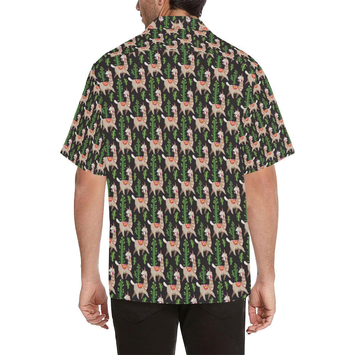 Alpaca Cactus Design Themed Print Hawaiian Shirt