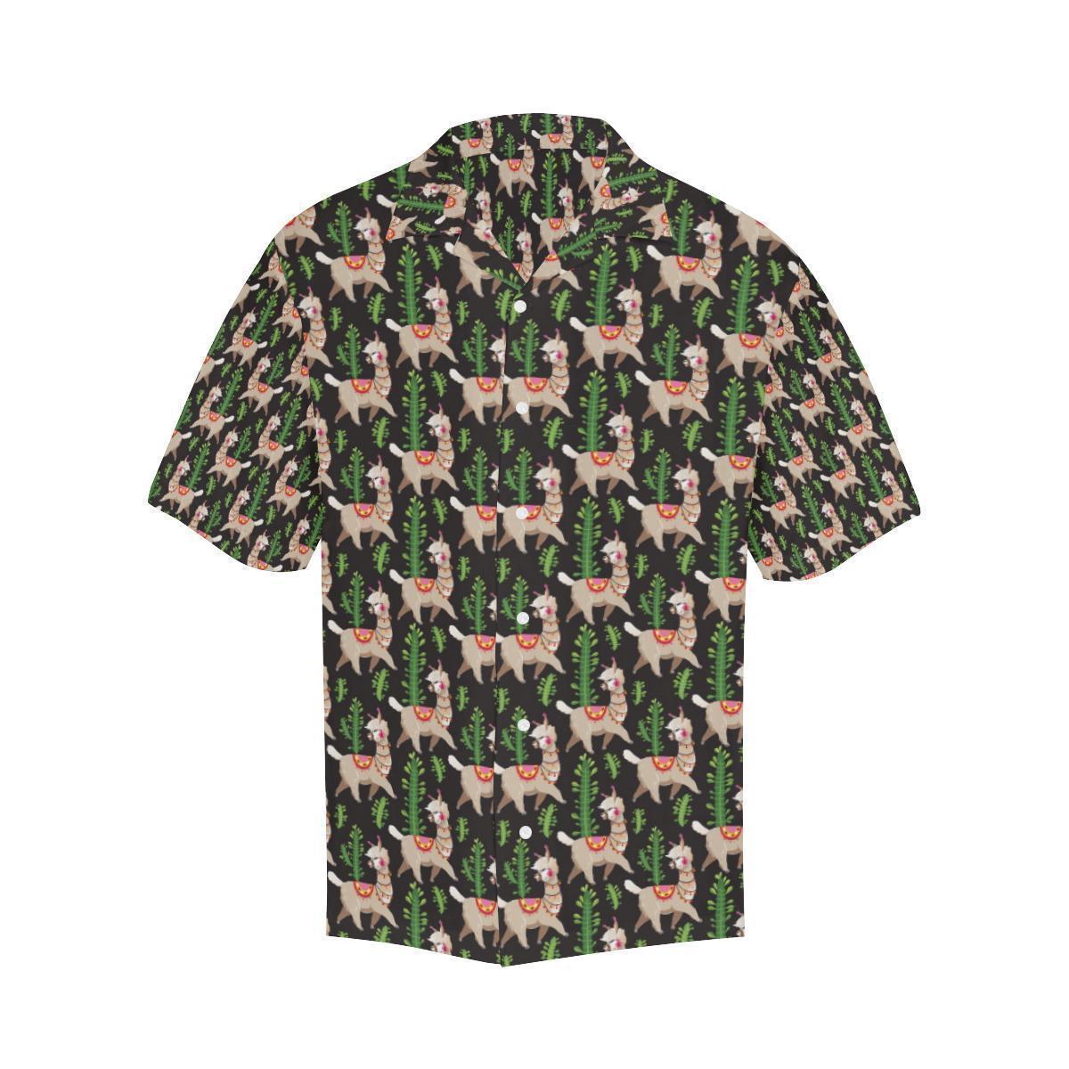 Alpaca Cactus Design Themed Print Hawaiian Shirt