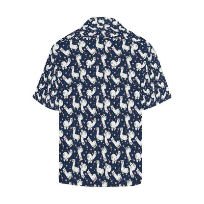 Alpaca Heart Star Design Themed Print Hawaiian Shirt