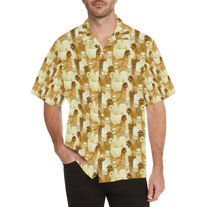 Alpaca Watercolor Design Themed Print Hawaiian Shirt