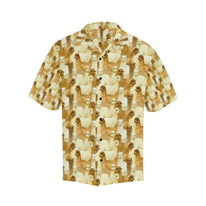 Alpaca Watercolor Design Themed Print Hawaiian Shirt