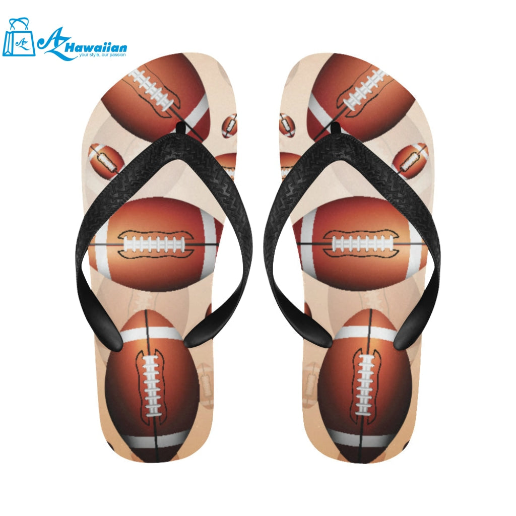 American football ball design pattern Unisex Flip Flops