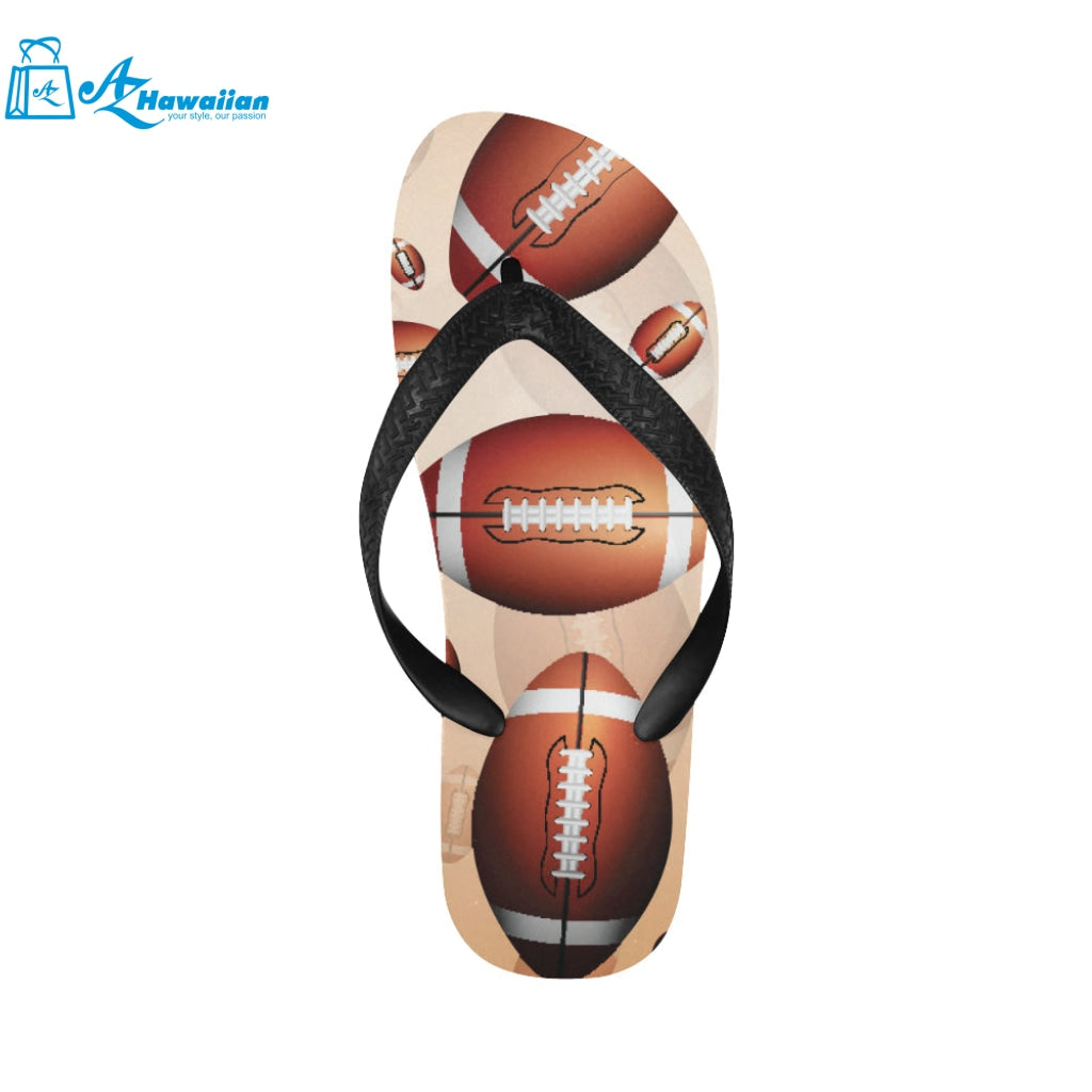 American football ball design pattern Unisex Flip Flops