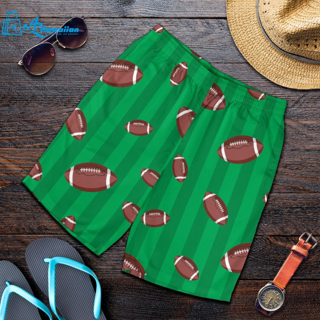 American Football Ball Field Background Men Shorts