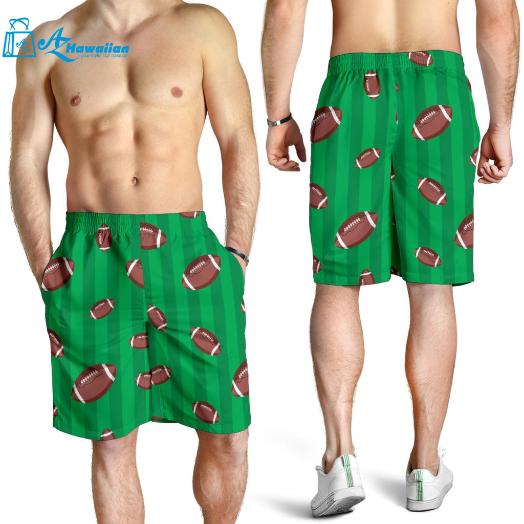 American Football Ball Field Background Men Shorts