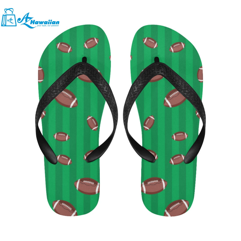 American football ball field background Unisex Flip Flops