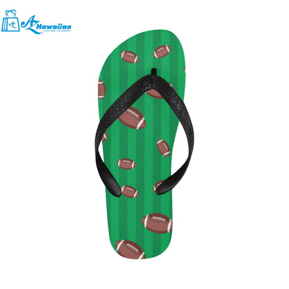 American football ball field background Unisex Flip Flops