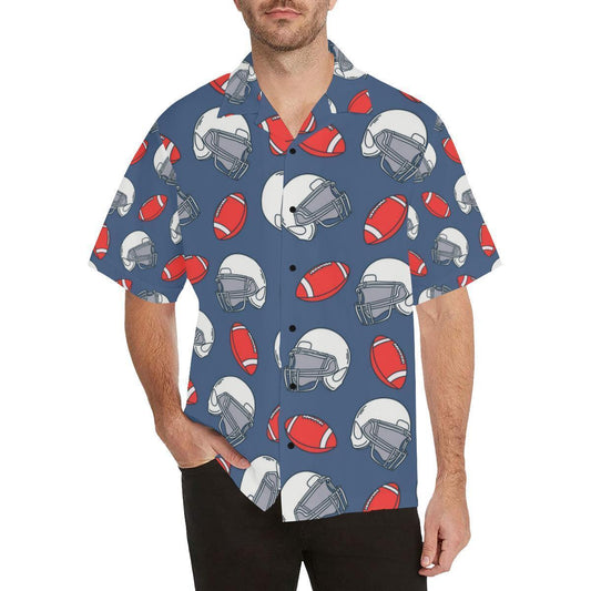 American Football Helmet Design Pattern Hawaiian Shirt