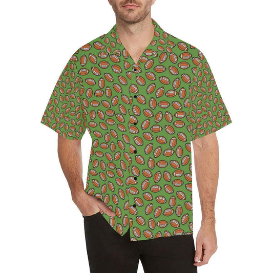 American Football On Green Design Hawaiian Shirt