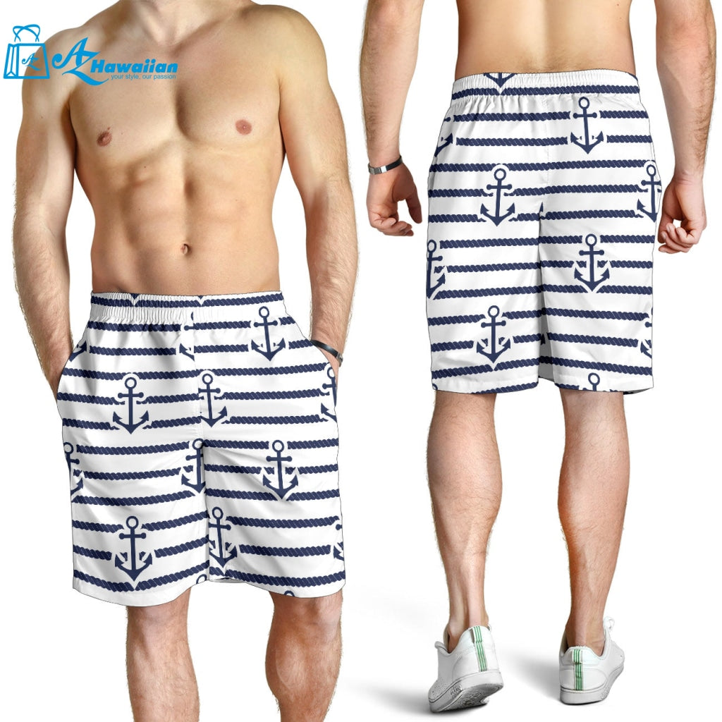 Anchor Rope Nautical Pattern Men Shorts