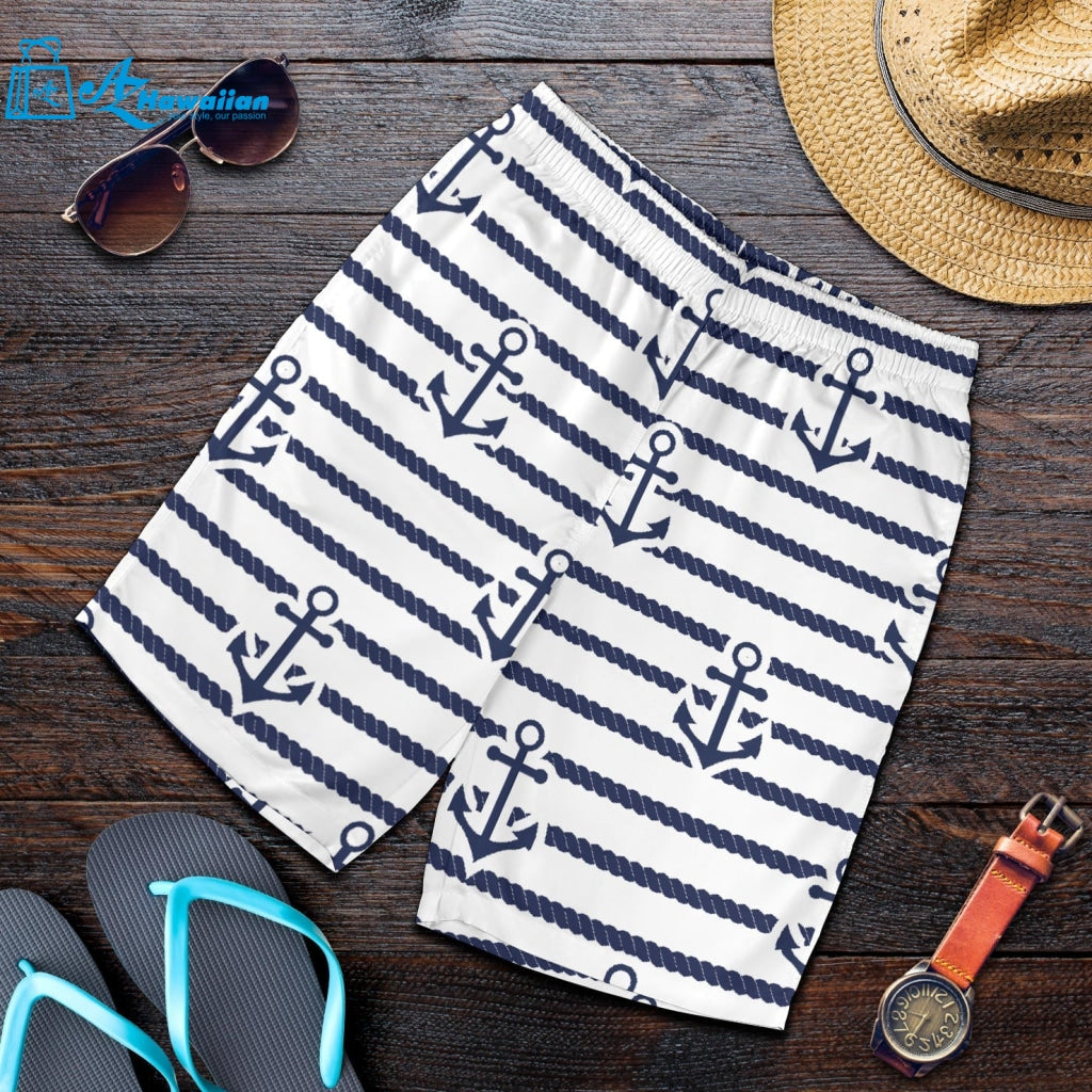 Anchor Rope Nautical Pattern Men Shorts