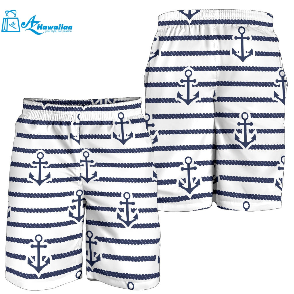 Anchor Rope Nautical Pattern Men Shorts