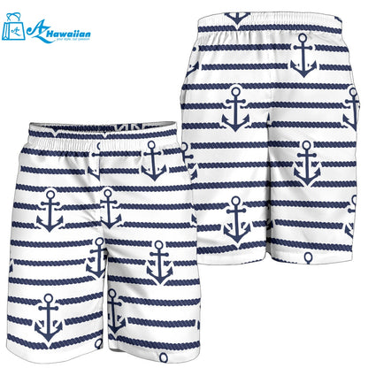 Anchor Rope Nautical Pattern Men Shorts