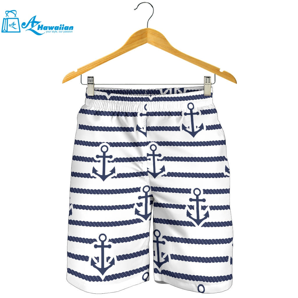 Anchor Rope Nautical Pattern Men Shorts