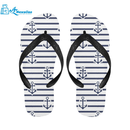 Anchor rope nautical pattern Unisex Flip Flops