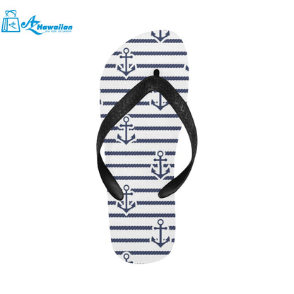 Anchor rope nautical pattern Unisex Flip Flops