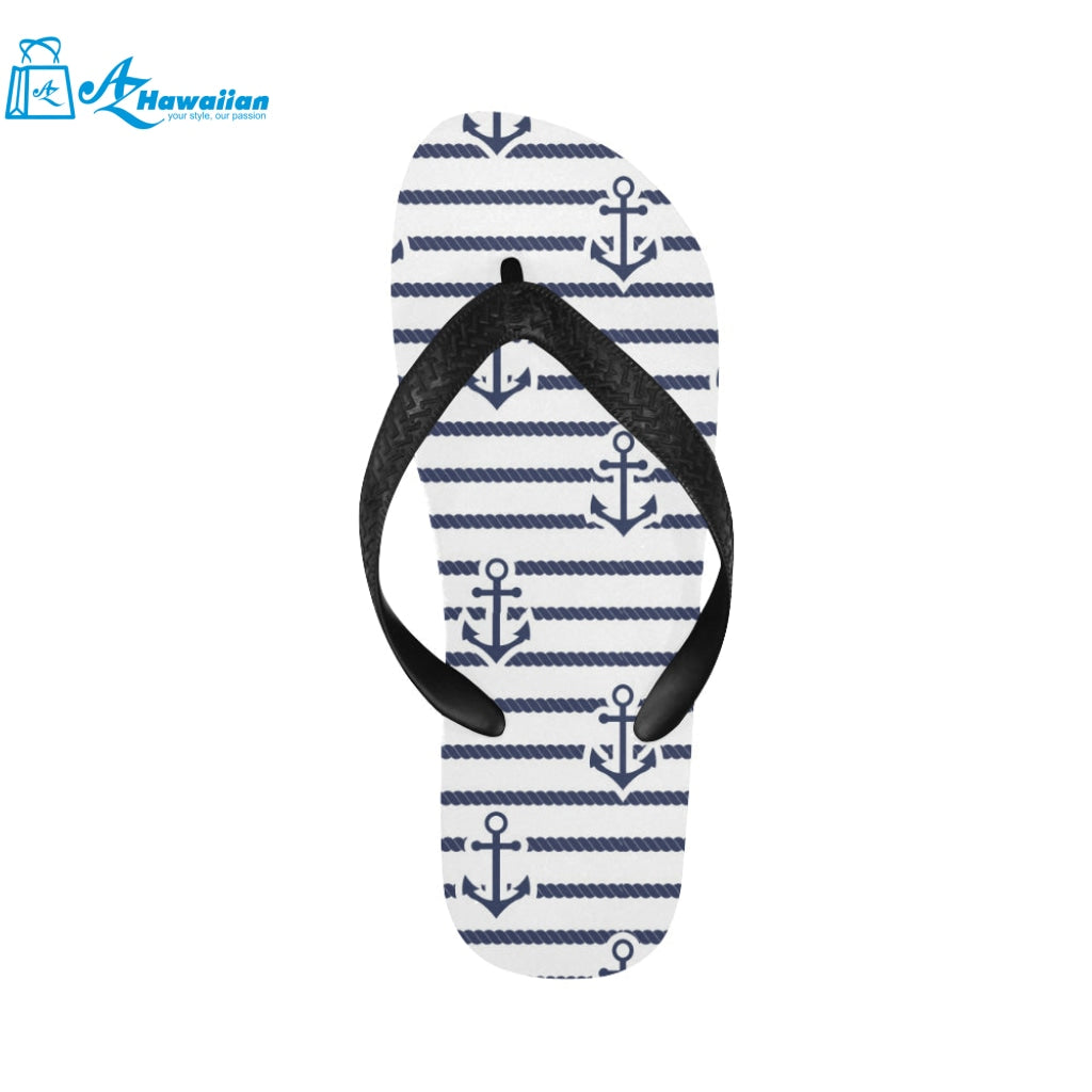 Anchor rope nautical pattern Unisex Flip Flops