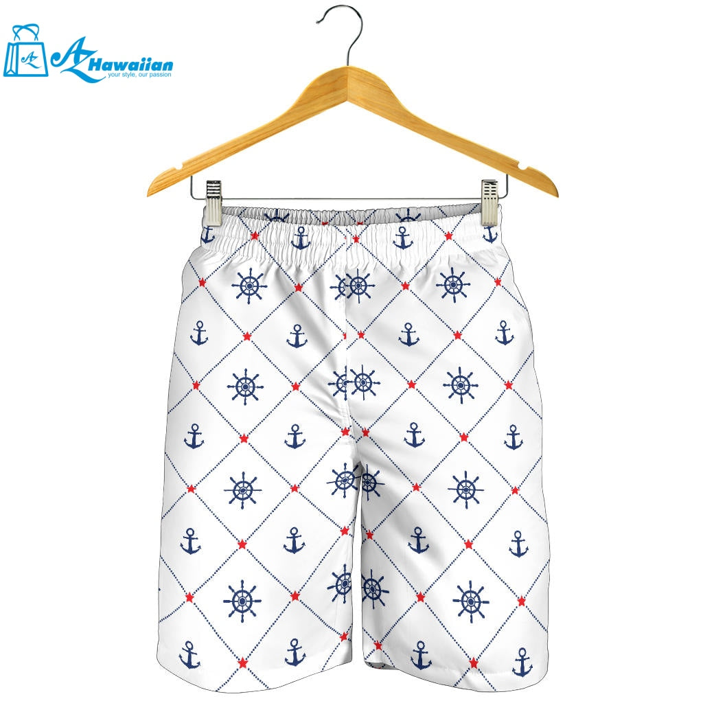 Anchor Rudder Nautical Design Pattern Men Shorts