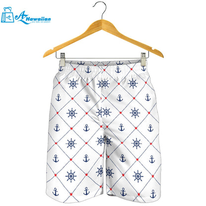 Anchor Rudder Nautical Design Pattern Men Shorts