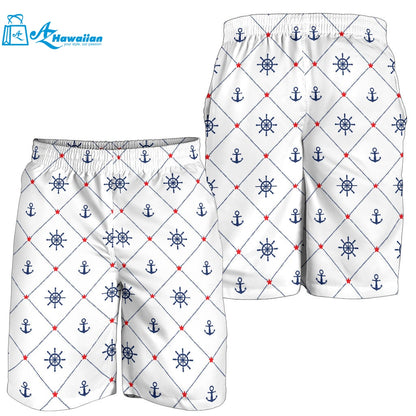 Anchor Rudder Nautical Design Pattern Men Shorts